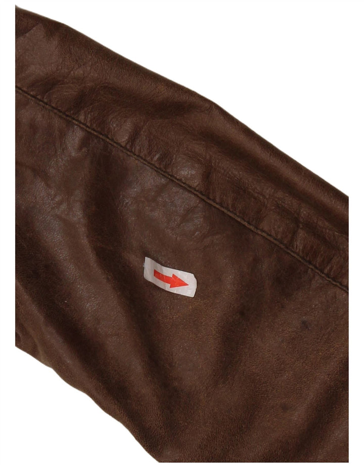 Giacca in Pelle Donna VINTAGE IT 44 Pelle Marrone Medio
