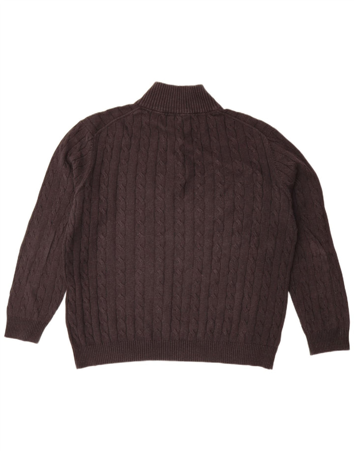 Gant Maglione da uomo con collo a bottoni 2XL cotone nero