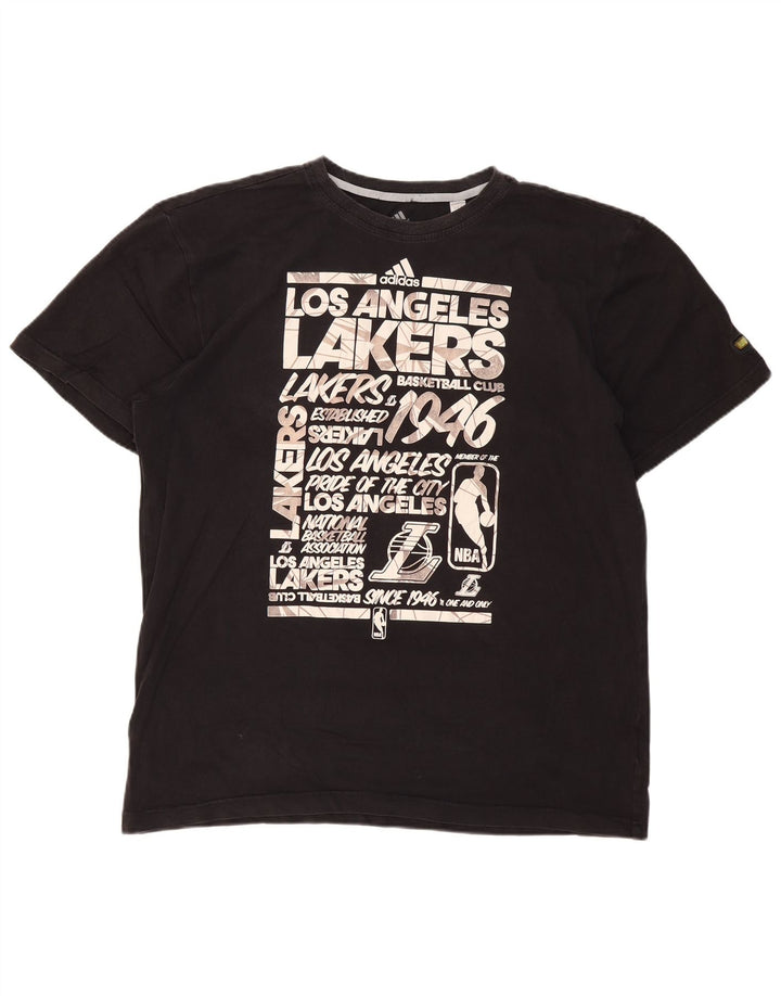 T-shirt grafica da uomo ADIDAS Los Angeles Lakers 2XL cotone nero