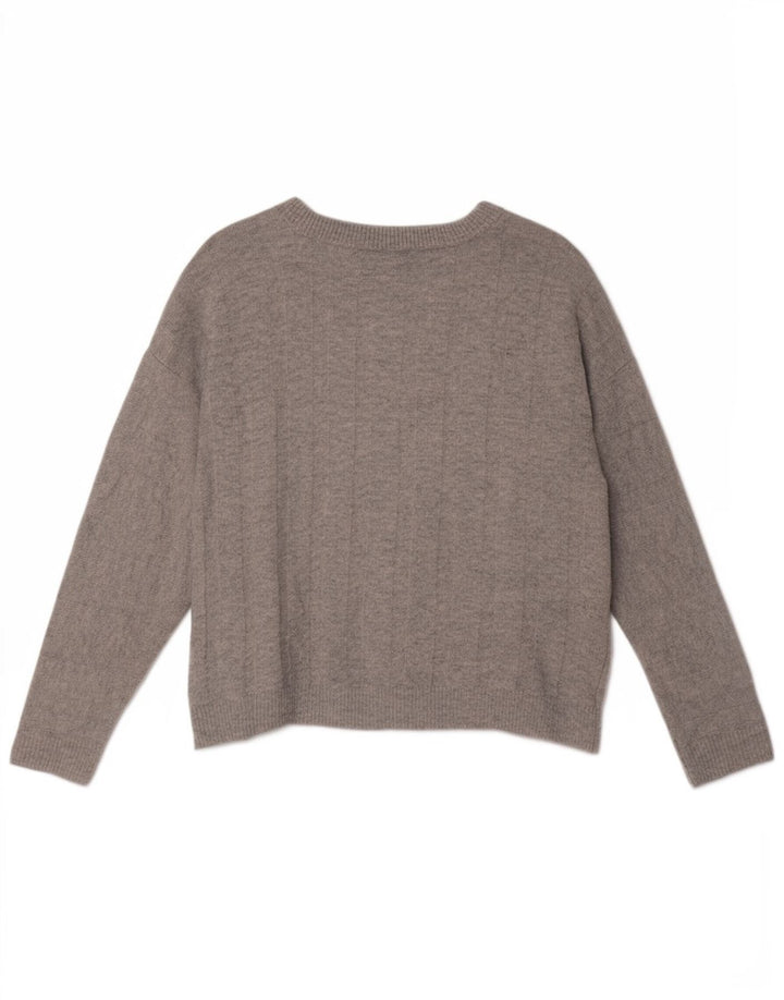Maglione maglione oversize con scollo a barca da donna Marks & Spencer UK 10 piccolo grigio