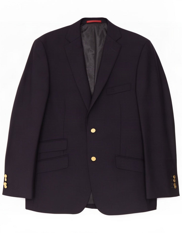 Marks & Spencer Giacca blazer a 2 bottoni da uomo UK 42 Large Blu Navy Lana