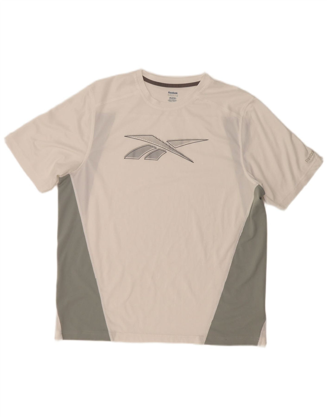 T-shirt grafica da uomo Reebok Top XL poliestere color block bianco