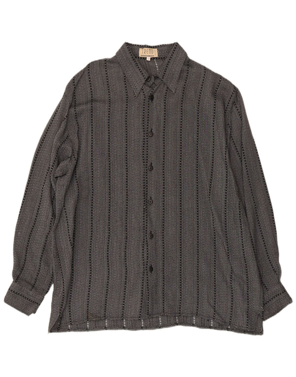 Camicia da uomo Trend Acetato a righe grigio medio