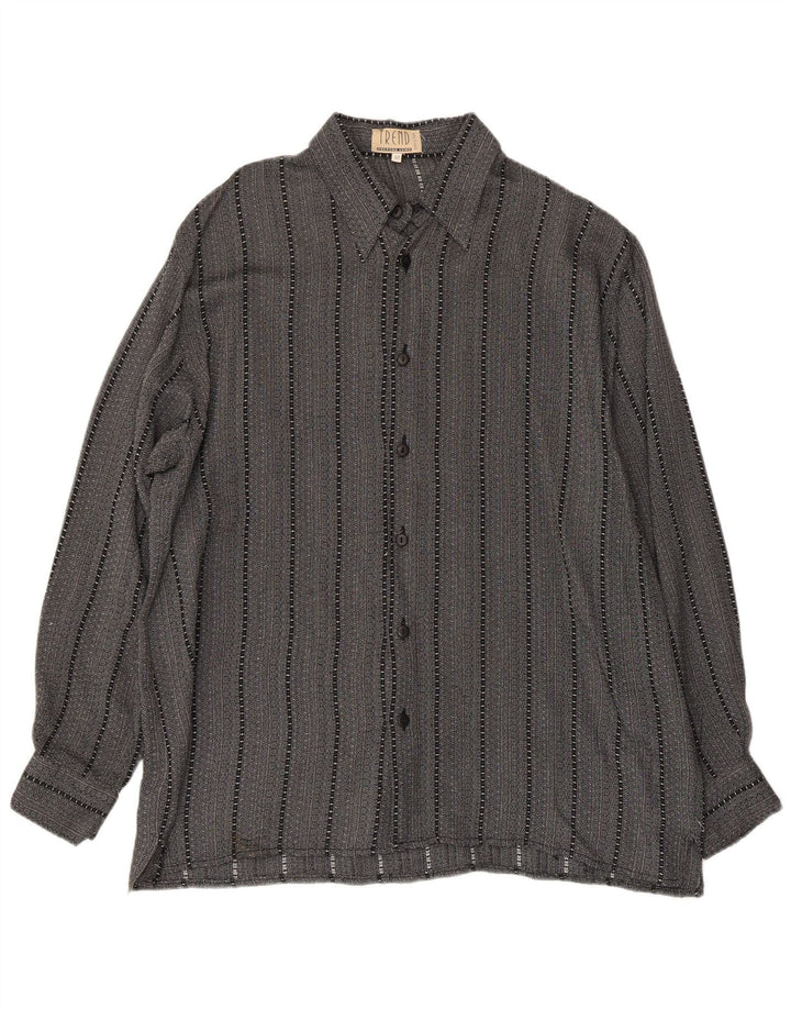 Camicia da uomo Trend Acetato a righe grigio medio