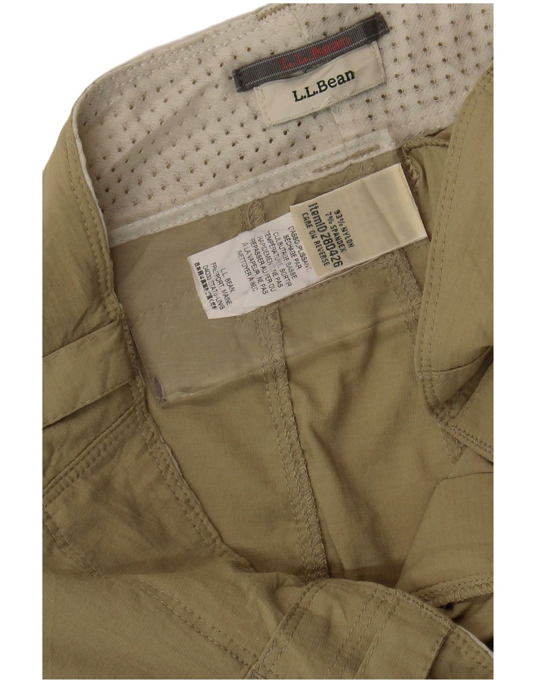 Pantaloni cargo dritti da donna L.L.Bean W34 L30 nylon kaki