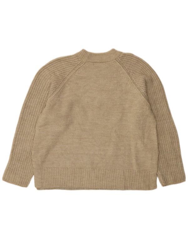 Maglione maglione a collo alto da donna Marks & Spencer UK 16 grande acrilico beige