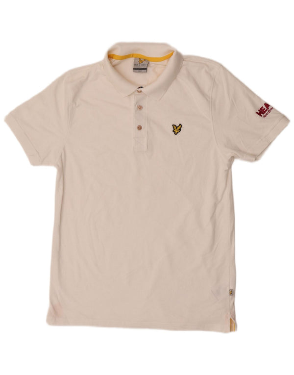 Polo grafica da uomo Lyle & Scott grande in cotone bianco