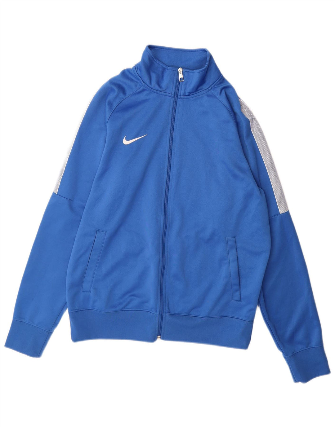 Giacca superiore della tuta da uomo Nike in poliestere color block blu medio