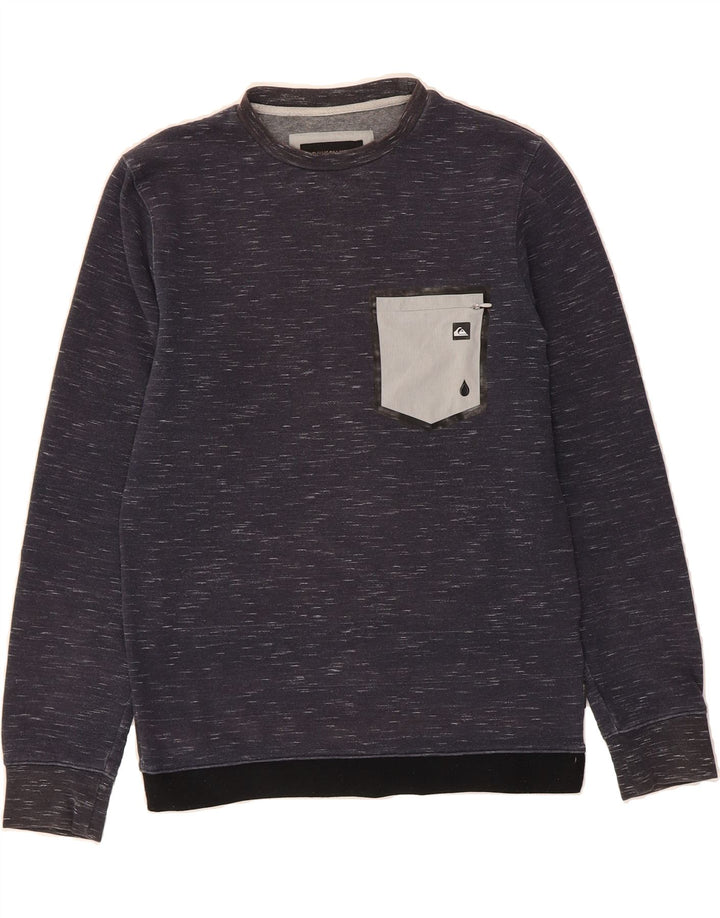 QUIKSILVER Mens Sweatshirt Jumper Medium Navy Blue Flecked Cotton Vintage Quiksilver and Second-Hand Quiksilver from Messina Hembry 