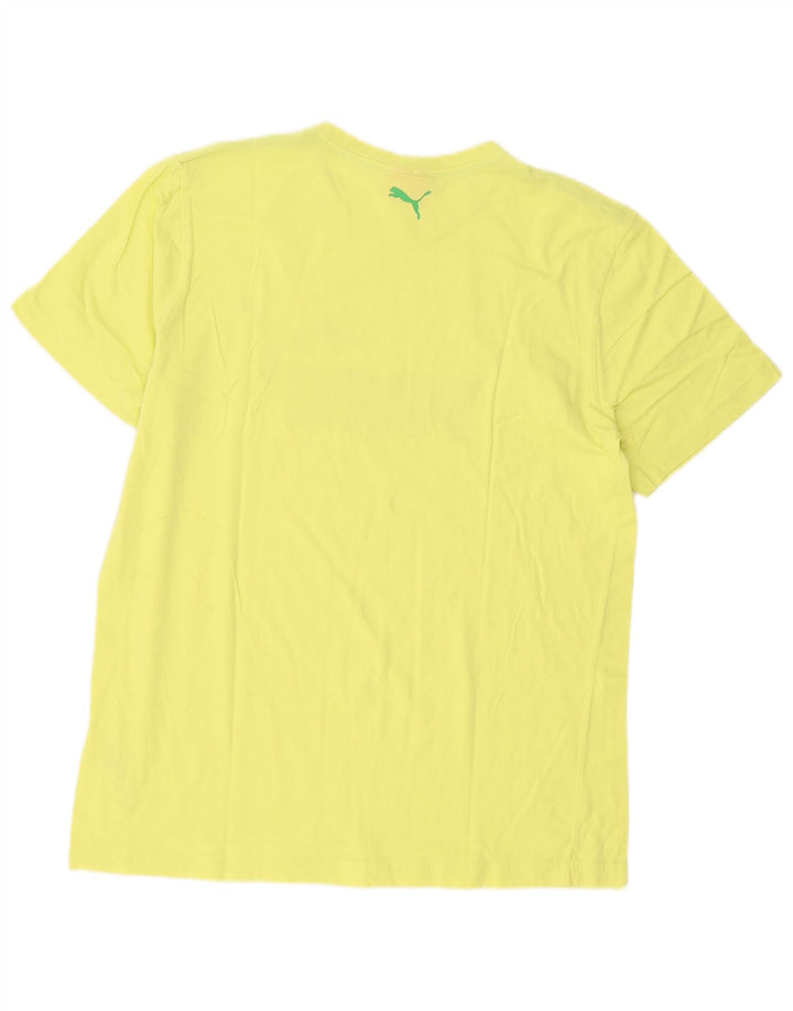 T-shirt grafica da uomo Puma Top grande in cotone giallo