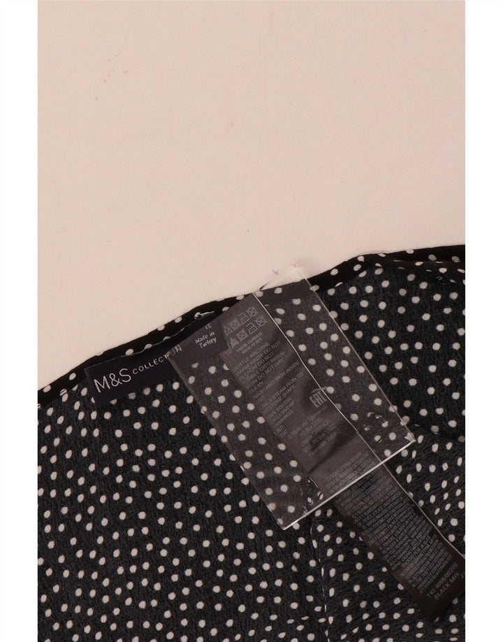 Camicetta a maniche lunghe da donna Marks & Spencer UK 12 medio nero maculato