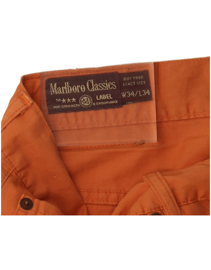 MARLBORO CLASSICS Pantaloni casual dritti da donna W34 L34 Cotone arancione