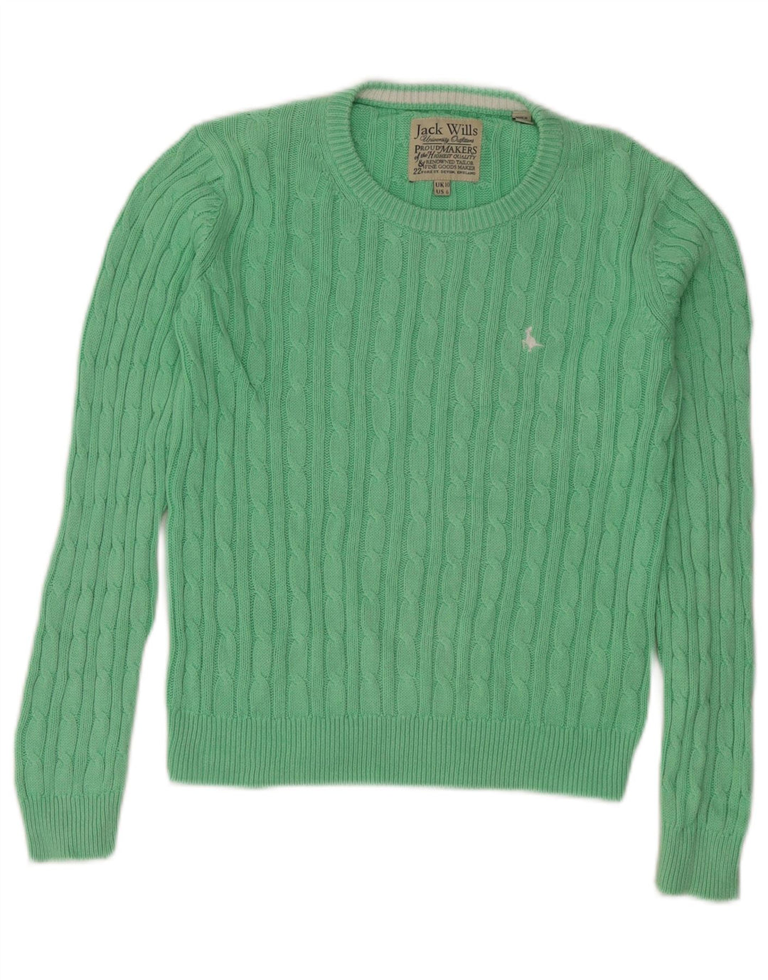 Maglione maglione girocollo oversize da donna Jack Wills UK 10 piccolo verde