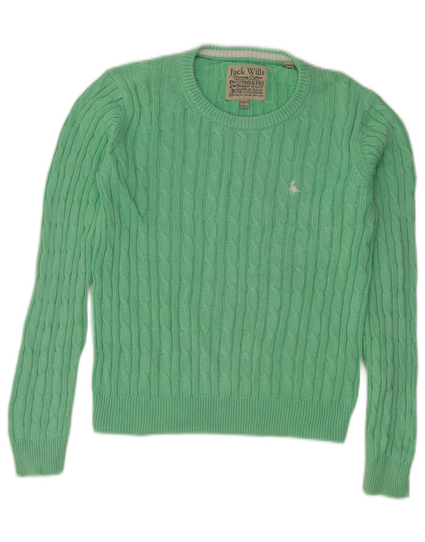 Maglione maglione girocollo oversize da donna Jack Wills UK 10 piccolo verde