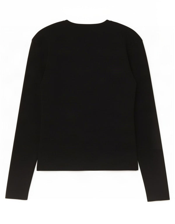 Zara Womens Top Long Sleeve UK 14 Large Black Nylon