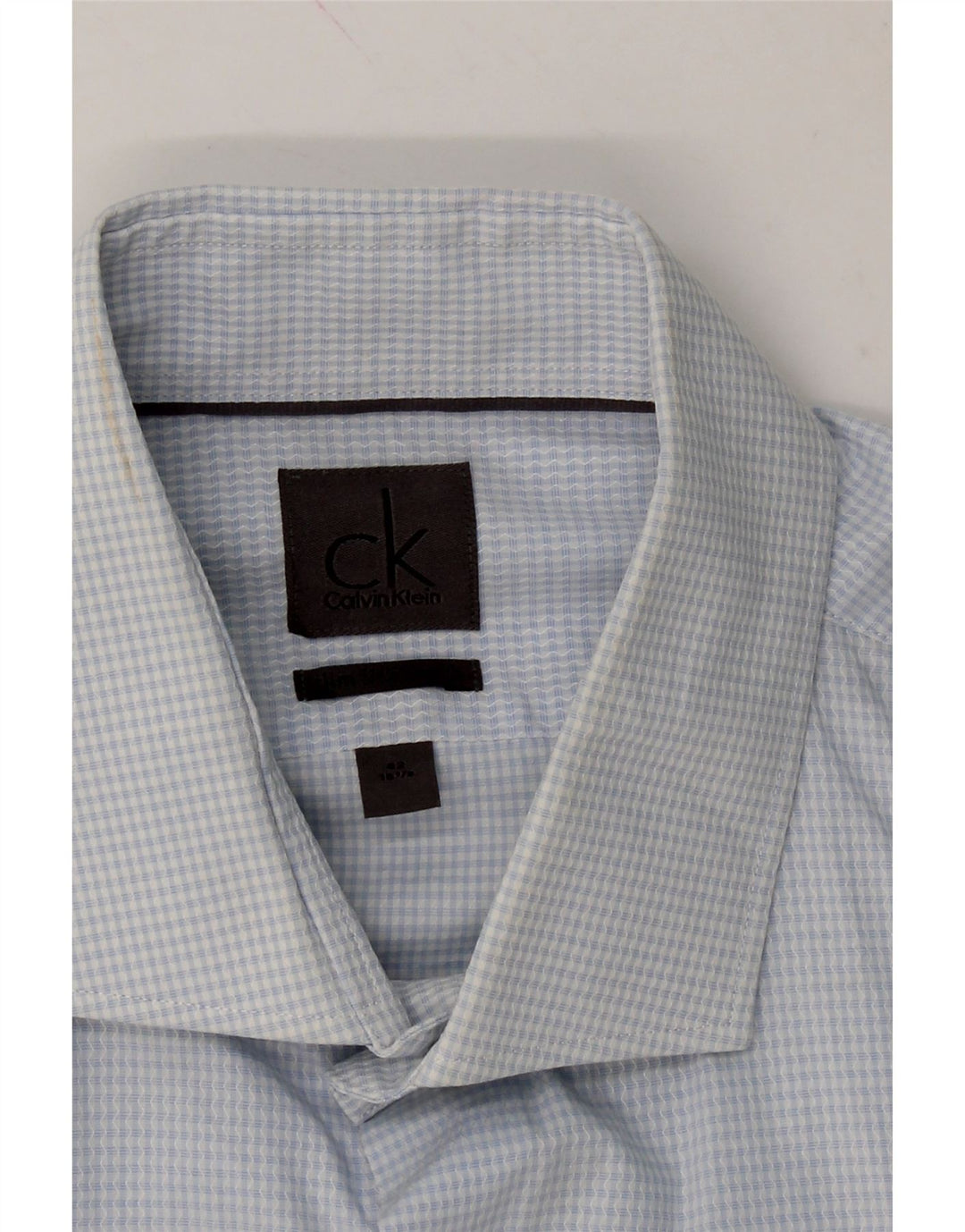 CALVIN KLEIN Mens Abstract Pattern Shirt Size 16 1/2 42 Large Blue Vintage Calvin Klein and Second-Hand Calvin Klein from Messina Hembry 