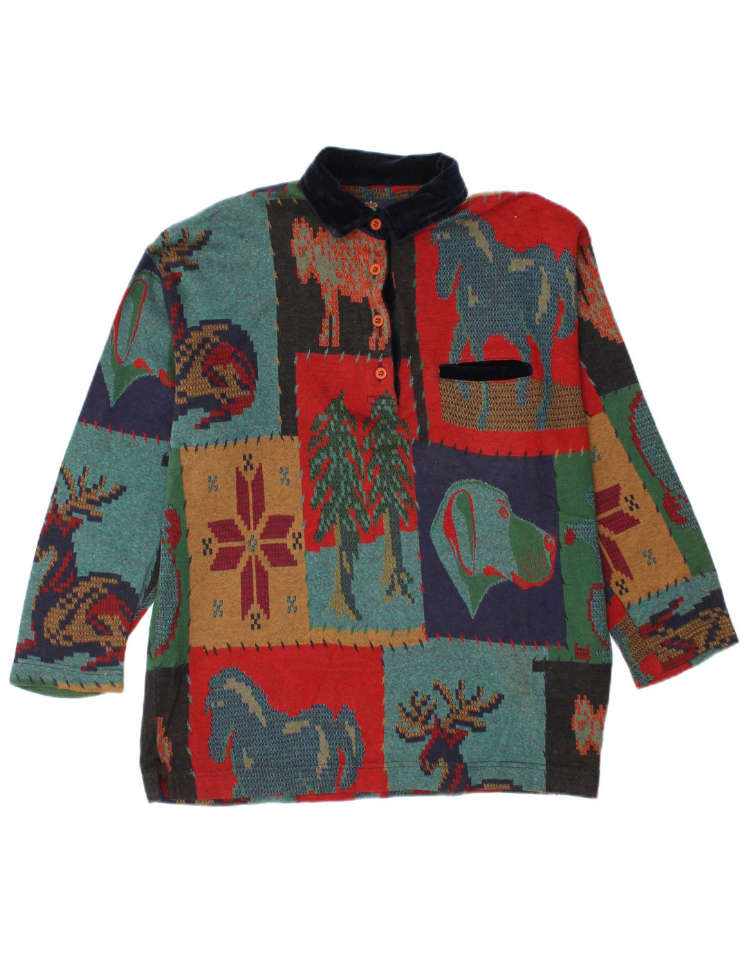 Maglione da donna con collo alto Johnny Lambs IT 44 medio multicolore