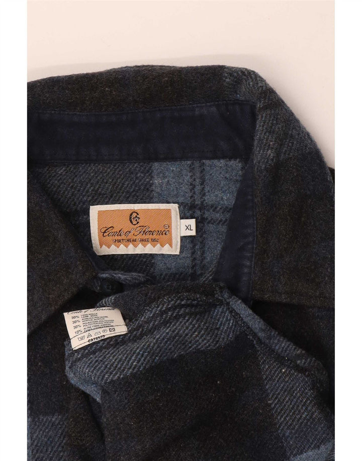 Camicia overshirt da uomo Conte of Florence XL lana a quadri blu