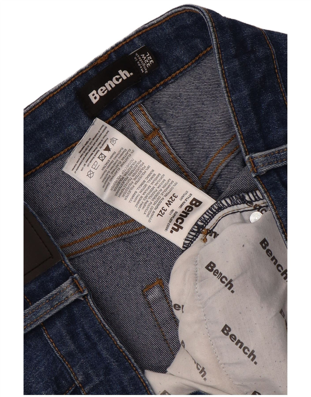 Jeans dritti da uomo BENCH W32 L32 in cotone blu