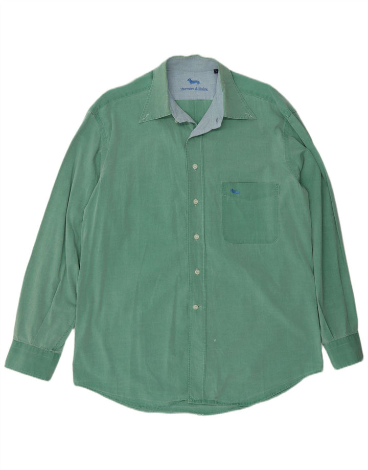 Camicia da uomo Harmont & Blaine grande in cotone verde