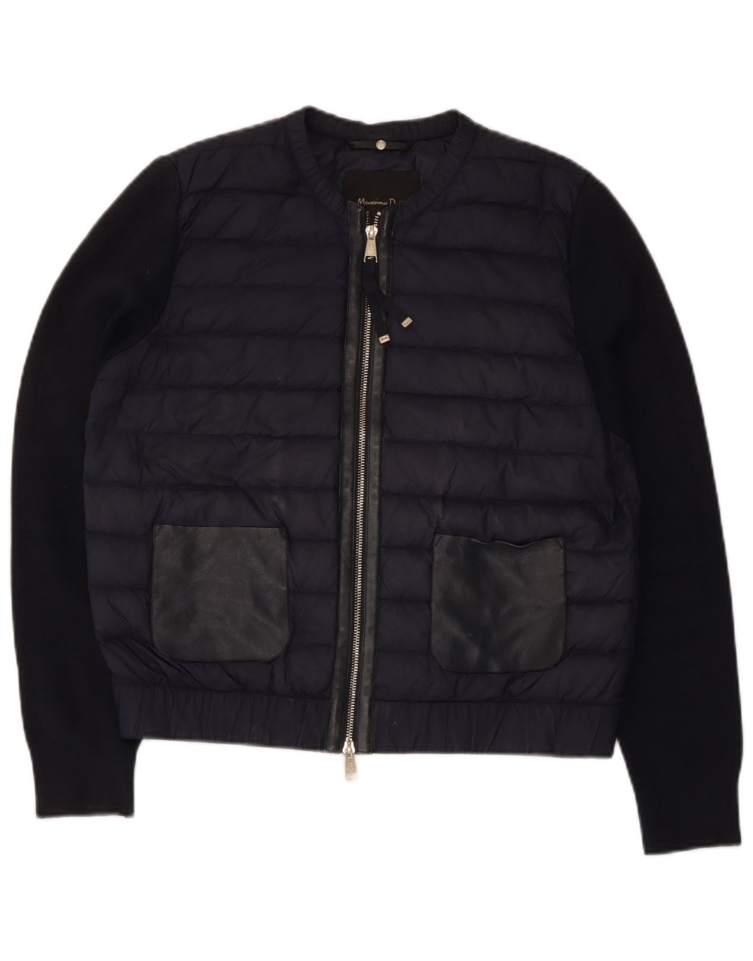 Giacca imbottita da donna Massimo Dutti UK 14 nylon medio blu navy
