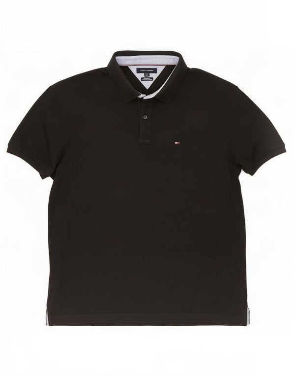 Polo da uomo su misura Tommy Hilfiger XL in cotone nero