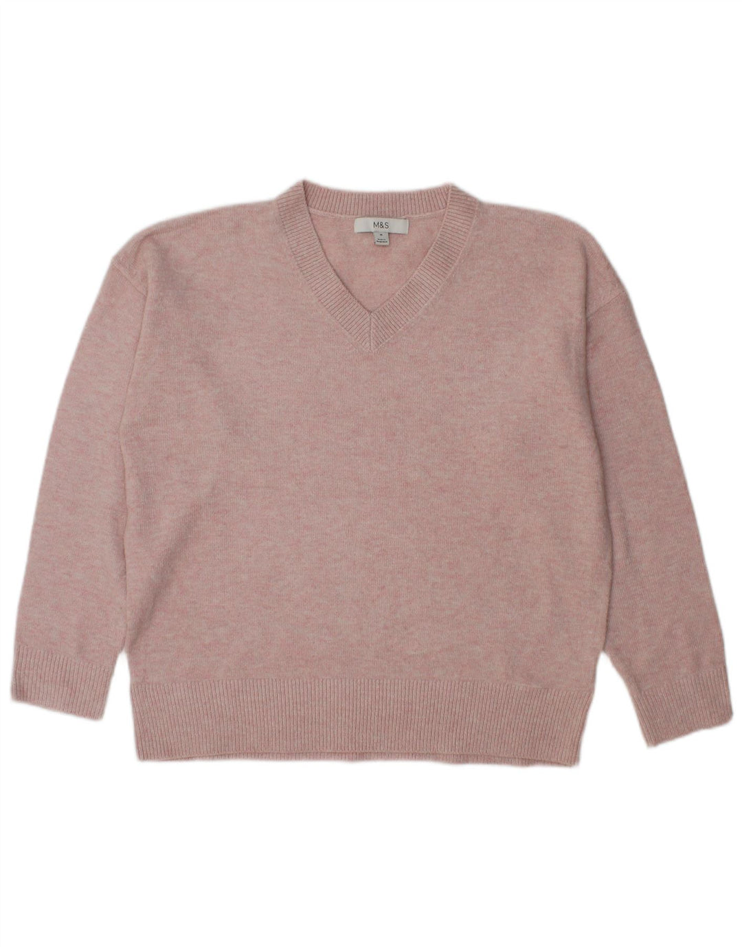 Maglione oversize con scollo a V da donna Marks & Spencer UK 14 Rosa medio