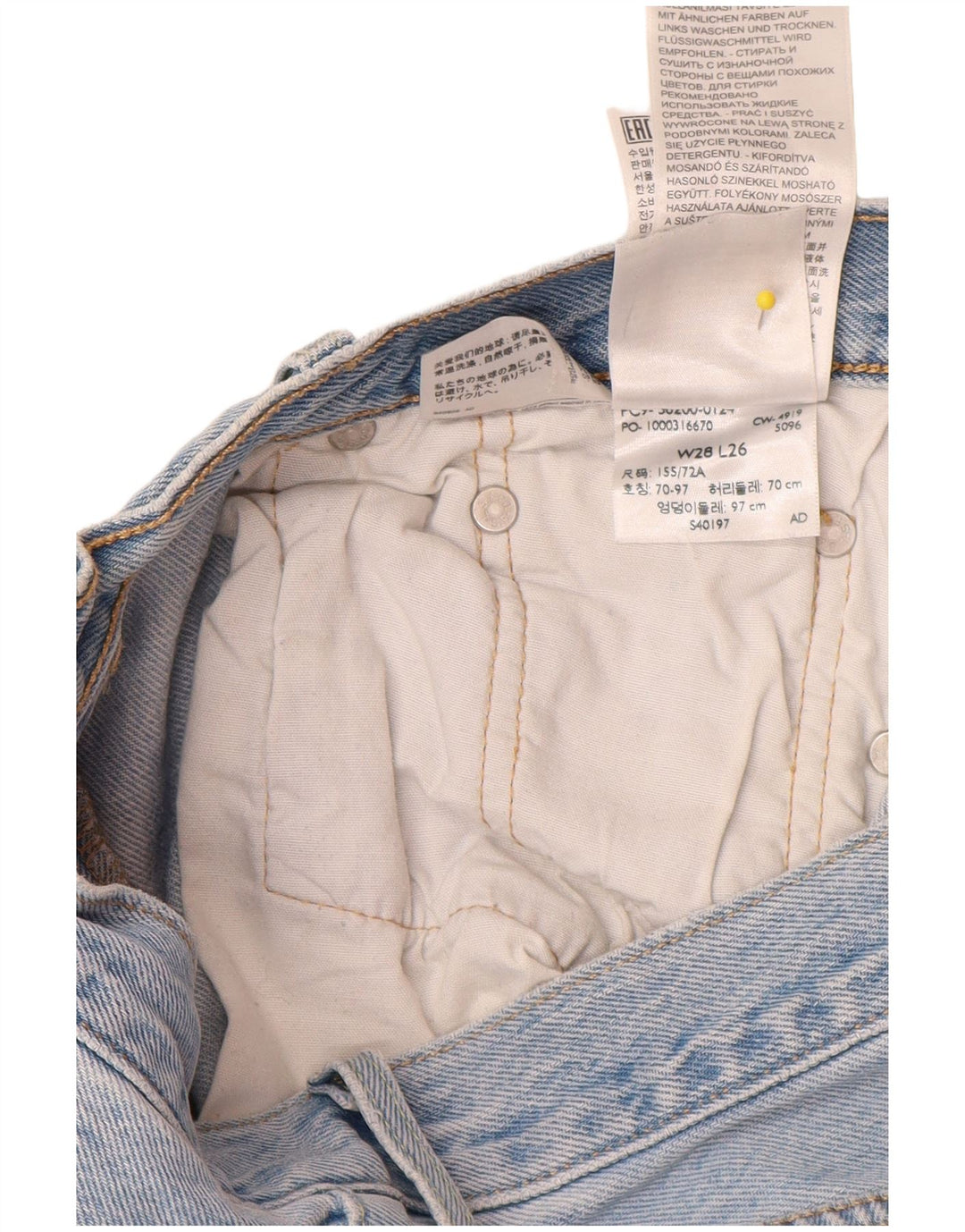 LEVI'S Jeans dritti da uomo 501 W28 L26 cotone blu