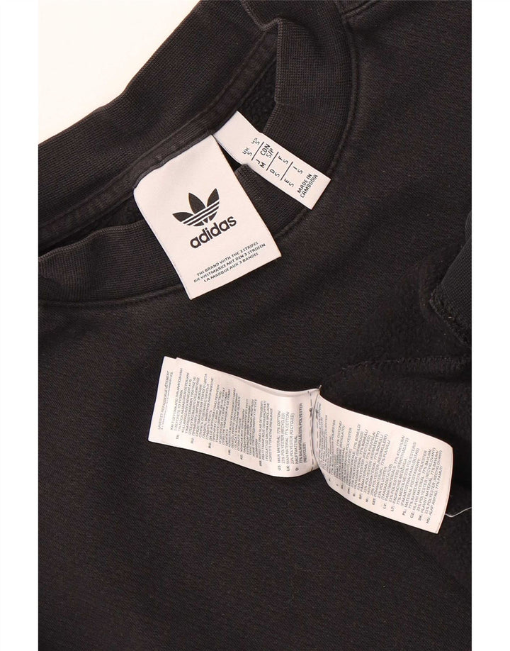 Felpa grafica da uomo Adidas Maglione piccolo cotone nero