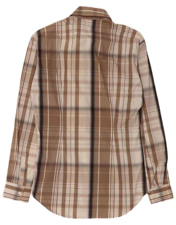 NARACAMICIE Camicia Uomo Small Marrone Check Cotone