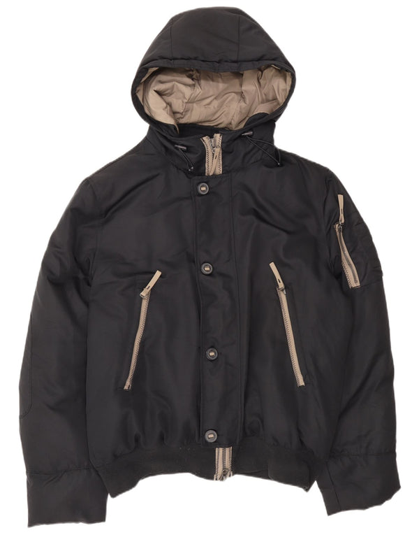 Giacca imbottita con cappuccio da uomo Benetton IT 54 2XL Poliestere nero