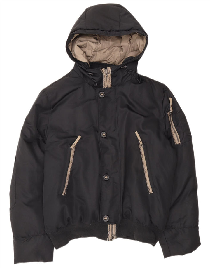 Giacca imbottita con cappuccio da uomo Benetton IT 54 2XL Poliestere nero