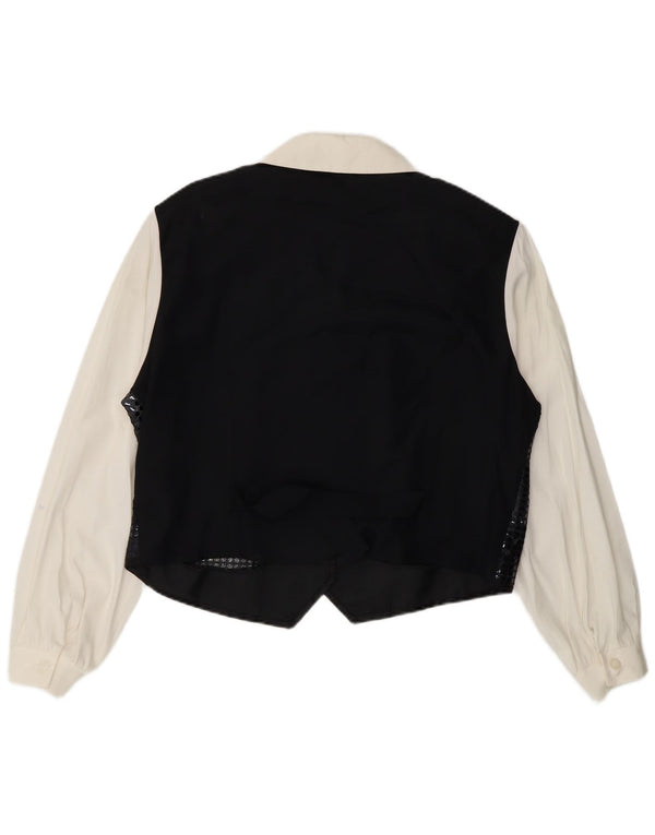 C&A Camicetta da donna con gilet con paillettes UK 18 XL Viscosa color block nera