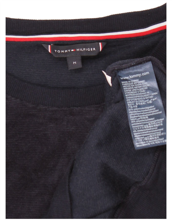 Tommy Hilfiger Uomo Felpa in velluto grafico Maglione medio blu navy