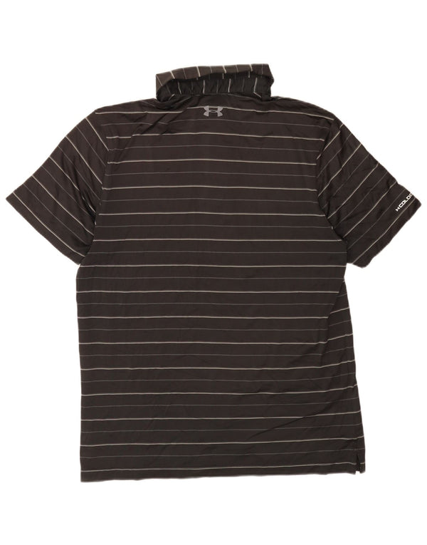 Polo Under Armour da uomo Heat Gear a righe nere medie