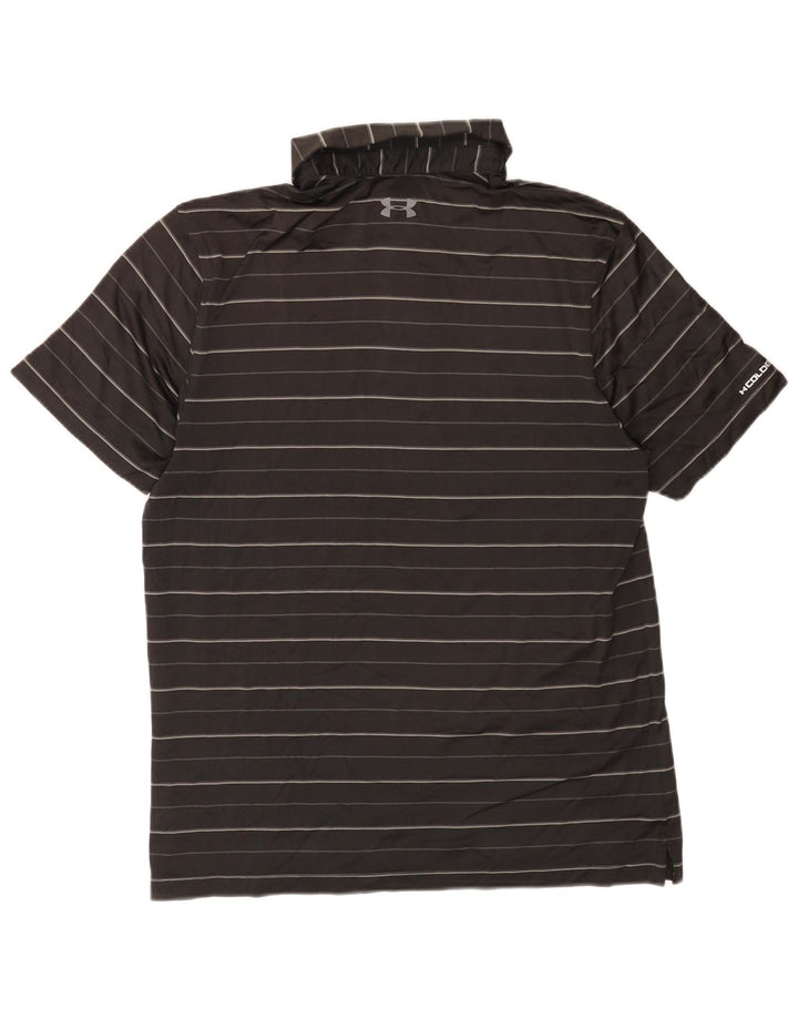 Polo Under Armour da uomo Heat Gear a righe nere medie