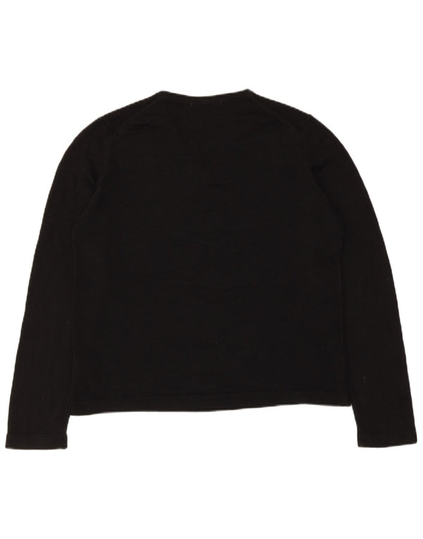 Top corto da donna Marks & Spencer a maniche lunghe UK 14 medio nero acrilico