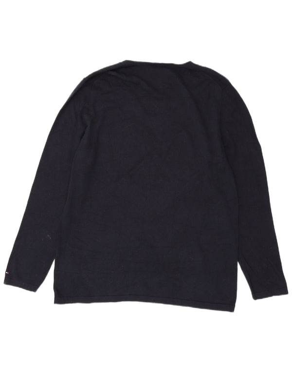 TOMMY HILFIGER Maglione da donna con scollo a V UK 18 XL Blu navy