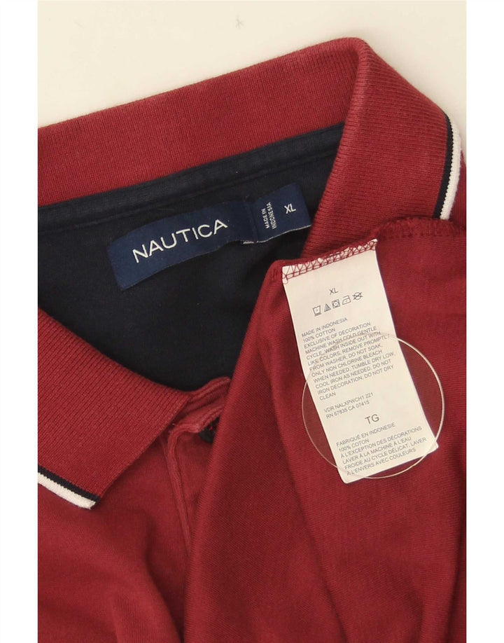 Polo da uomo Nautica XL in cotone rosso