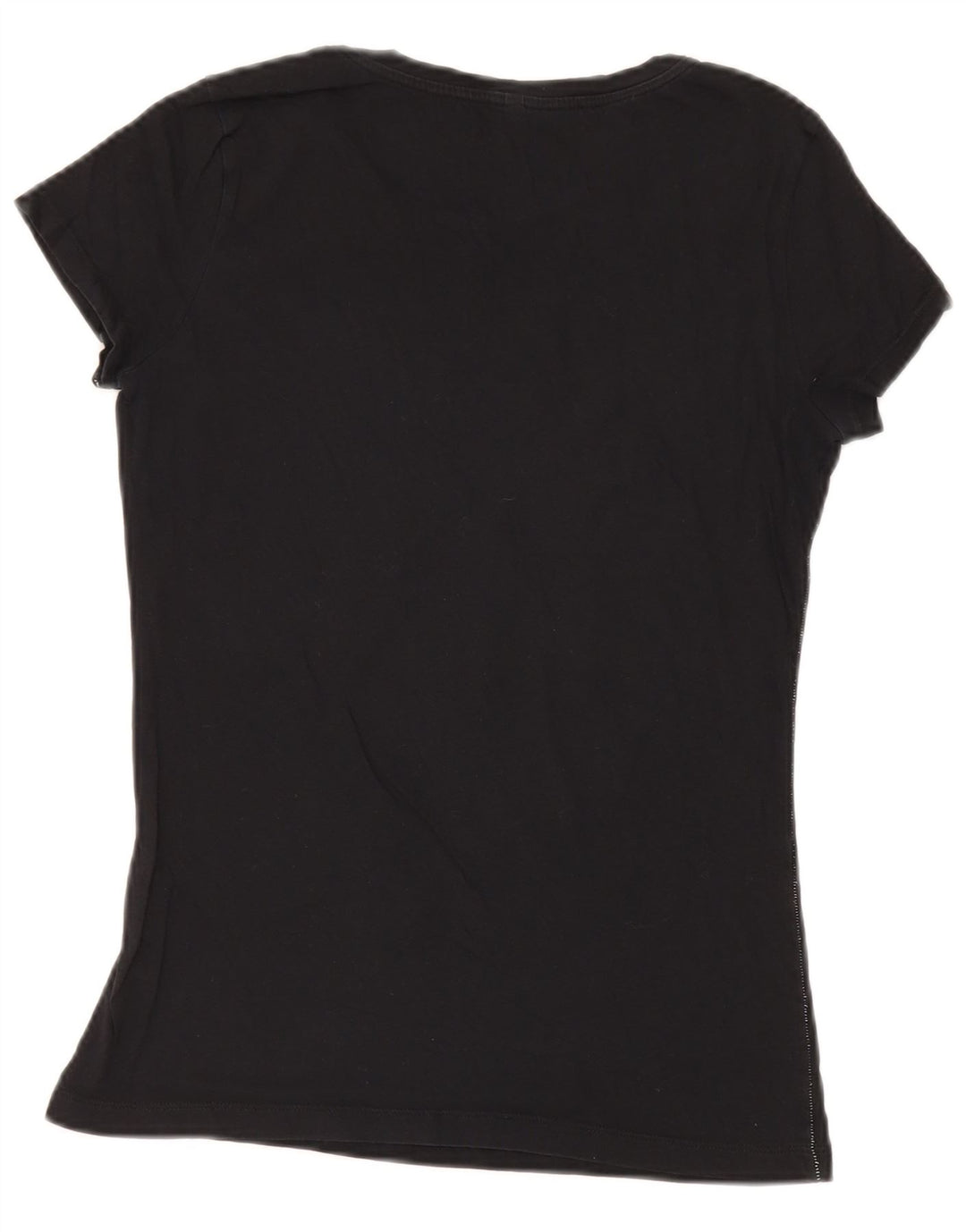 T-shirt grafica da donna Benetton Top UK 12 cotone medio nero