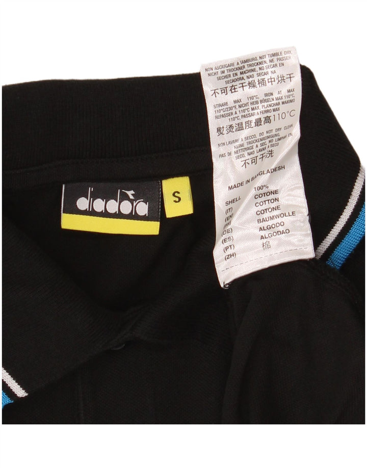Polo Diadora Uomo Small Nera in Cotone