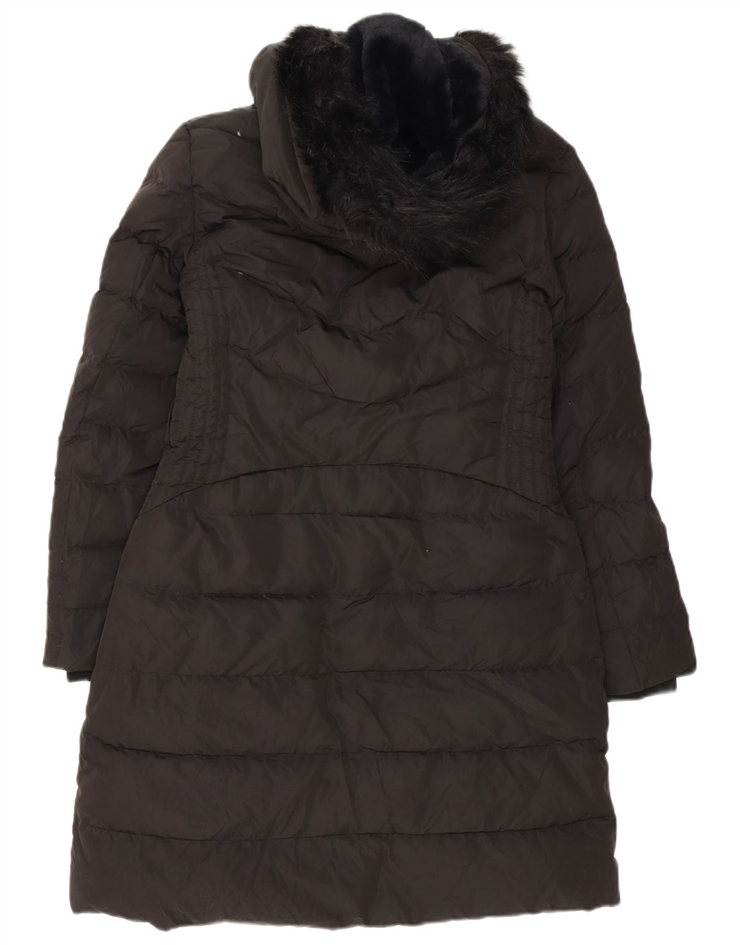 Cappotto imbottito con cappuccio da donna Zara UK 14 poliestere nero medio