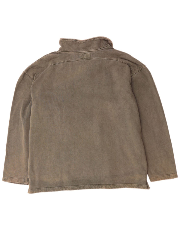 WEIRD FISH Felpa da uomo con zip e collo maglione XL cotone grigio