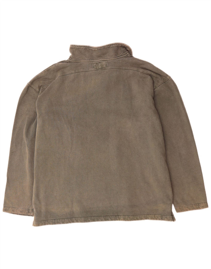 WEIRD FISH Felpa da uomo con zip e collo maglione XL cotone grigio