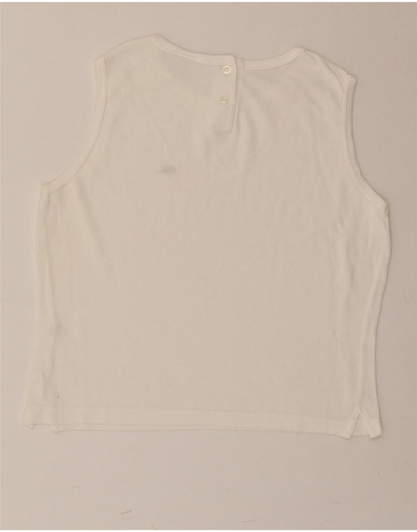 LACOSTE Womens Vest Top Size 44 Large White Cotton