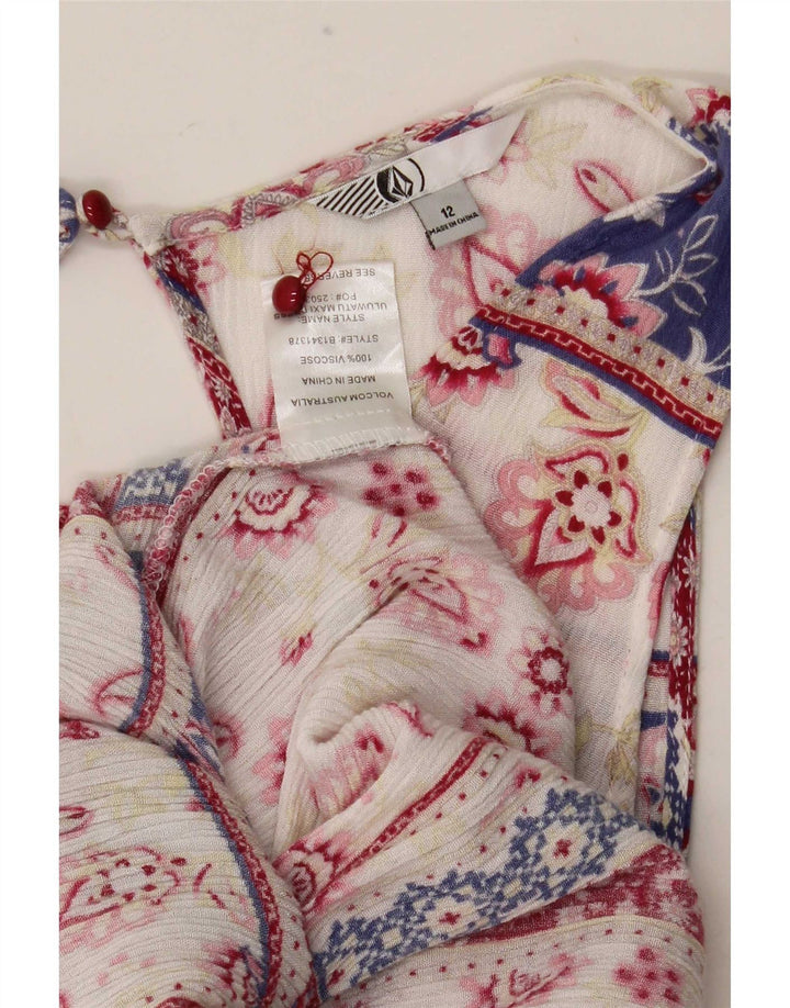 Abito lungo senza maniche da donna Volcom UK 12 Paisley medio multicolore