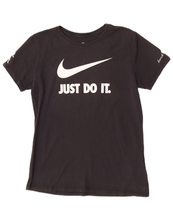 T-shirt grafica Nike da uomo con taglio atletico, cotone medio nero