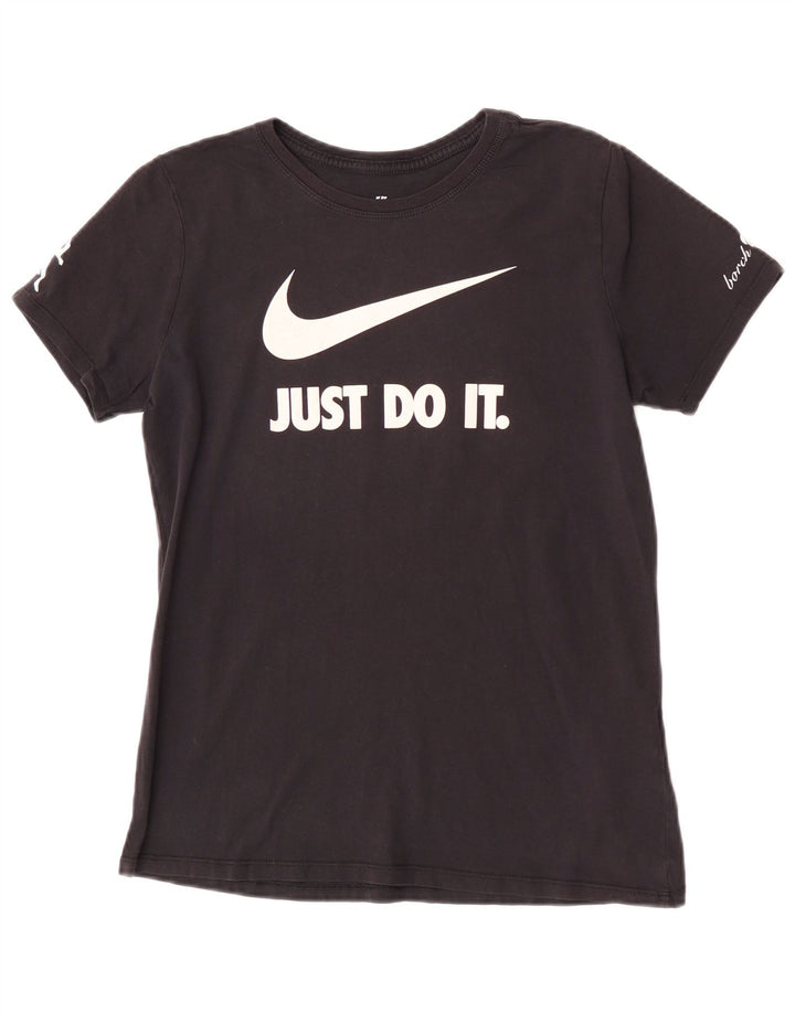 T-shirt grafica Nike da uomo con taglio atletico, cotone medio nero
