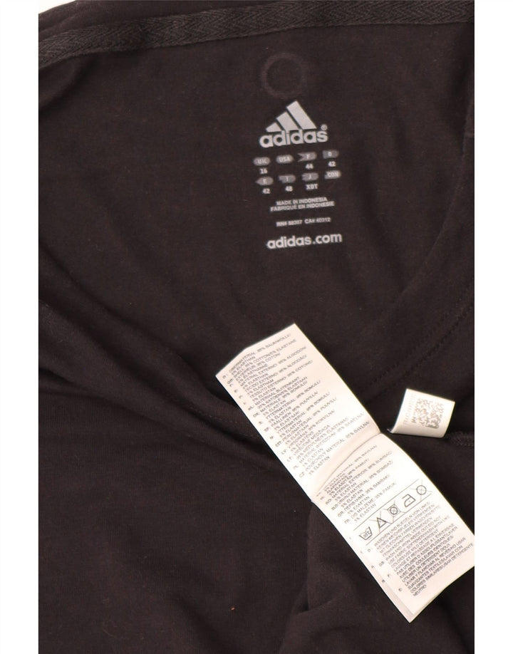 Top da donna Adidas manica lunga UK 16 grande cotone nero