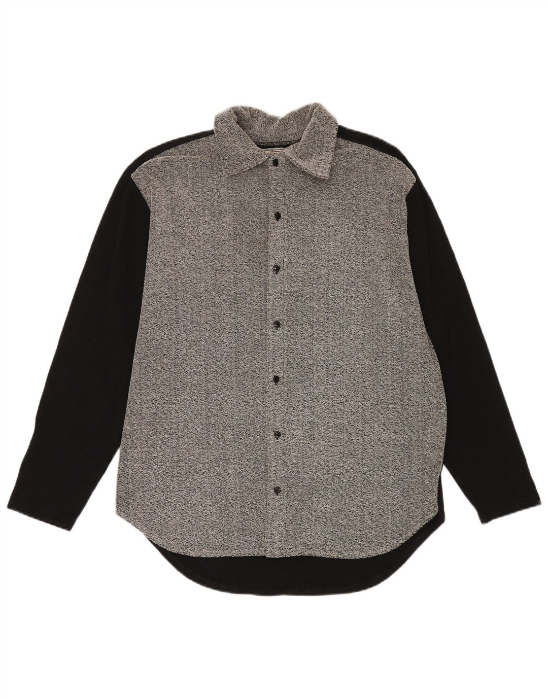 Camicia da uomo vintage in acrilico color block grigio medio